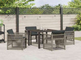 Garden Dining Set 5 pcs Grey Powder-Coated Steel 3380653
