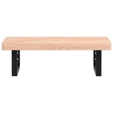 Basin Shelf Wall Mounted Steel and Solid Wood Beech 3302361