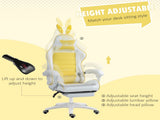 Racing Gaming Chair, Reclining PU Leather Computer Chair with Removable Rabbit Ears, Footrest, T3398P329918