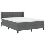 Box Spring Bed with Cushion Dark Grey 190 x 140 cm Fabric 3341098