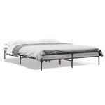 ZNTS Bed Frame Grey Sonoma 160x200 cm Engineered Wood and Metal 845009