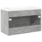 ZNTS 2 Piece Bathroom Furniture Set Concrete Grey Engineered Wood 3324921