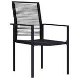 Dining Set Black Powder-Coated Steel Large Durable Dining Set 3060259