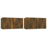 4 Piece TV Cabinet Set Smoked Oak Engineered Wood 3114531