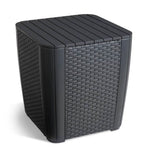 ZNTS Keter Garden Side Table Luzon Flat Wicker Graphite 408949