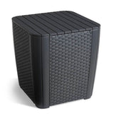 ZNTS Keter Garden Side Table Luzon Flat Wicker Graphite 408949