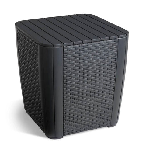 ZNTS Keter Garden Side Table Luzon Flat Wicker Graphite 408949