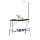 Adjustable Dog Grooming Table with 2 Loops and Basket 171068