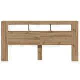 LED Headboard Artisan Oak 200x18.5x103.5 cm Engineered Wood 857693