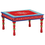 Coffee Table Red Hand Painted Solid Wood Mango 353766
