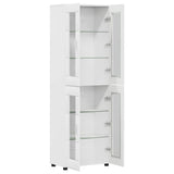Highboard with Shelf FLORIN High Gloss White 60 x 35 x 182 cm 3397908