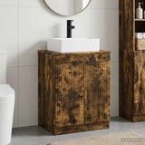 Bathroom Furniture Set Smoked Oak Engineered Wood 3404245