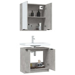 ZNTS 2 Piece Bathroom Cabinet Set Concrete Grey Engineered Wood 3115863