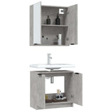 ZNTS 2 Piece Bathroom Cabinet Set Concrete Grey Engineered Wood 3115863