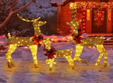 3-Piece Lighted Christmas Reindeer Family Set Outdoor Decorations, Weather Proof 2D Deer Family Set 50842289