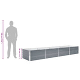 Garden Raised Bed Galvanised Steel 320x80x45 cm Grey 44846