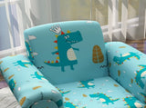 2 Piece Kids Sofa Set with Dinosaur Design, Wooden Frame, for 1.5-3 Years Old, Blue T3398P421962