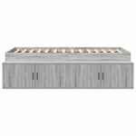 Storage Bed Frame Grey sonoma 75 x 190 cm Engineered wood 3335218