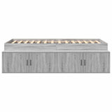 Storage Bed Frame Grey sonoma 75 x 190 cm Engineered wood 3335218