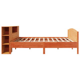ZNTS Bookcase Bed without Mattress Wax Brown 200x200cm Solid Wood Pine 3323055