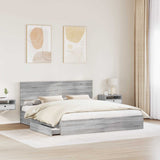 Storage Bed Grey Sonoma 180 x 200 cm Engineered Wood 3410775