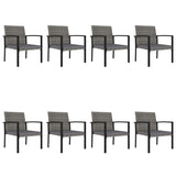 ZNTS 9 Piece Outdoor Dining Set Poly Rattan Grey 3100418