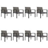 Outdoor Dining Set Grey and Black 3100418