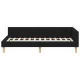 Corner Bed Frame with Headboard Black 100 x 200 cm Fabric 42016127