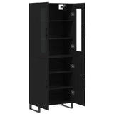 Highboard Black 69.5x34x180 cm Engineered Wood 3198234