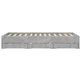 Bed Frame with Drawers without Mattress Concrete Grey 140x200 cm 3207276