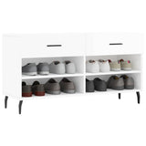 Shoe Bench High Gloss White 102x35x55 cm Engineered Wood 829758