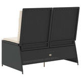 Garden Bench Black Poly Rattan 3394467