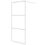 Walk-in Shower Wall White 90x195 cm Clear ESG Glass 152121