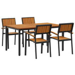 Garden Dining Set 5 pcs Black and brown 150 x 90 x 75 cm 3284415