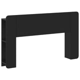 Headboard Cabinet Black 135 x 18.5 x 80 cm Engineered Wood 8001202