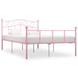 284539 Bed Frame without Mattress Pink Metal 120x200 cm