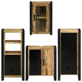 Bathroom Furniture Set with Shelf 4 pcs Brown Solid Mango Wood 3305700