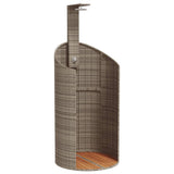 Outdoor Shower Grey 100x100x241.5 cm Poly Rattan and Acacia Wood 368213