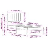 Bed Frame with Upholstered Headboard Light Grey 75 x 190 cm 878089