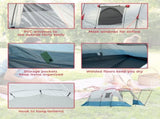 6-8 Person Tunnel Tent, Camping Tent with Bedroom, Living Room, Sewn-in Floor, 3 Doors and Carry T3398P348996