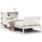 Bookcase Bed without Mattress White 90x190 cm Single Solid Wood Pine 3321787