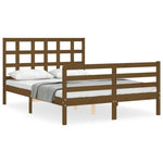 ZNTS Bed Frame with Headboard Honey Brown Small Double Solid Wood 3193959