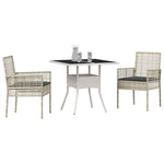 Garden Dining Set 3 pcs Grey Poly rattan 3334933