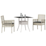 Garden Dining Set 3 pcs Grey Poly rattan 3334933