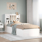 Bed Frame without Mattress White 90x190 cm Single Solid Wood Pine 3323516