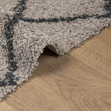 Shaggy Rug PAMPLONA High Pile Modern Beige and Anthracite 160x230 cm 375391