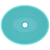 Luxury Basin Oval-shaped Matt Light Green 40x33 cm Ceramic 146925