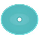 ZNTS Luxury Basin Oval-shaped Matt Light Green 40x33 cm Ceramic 146925