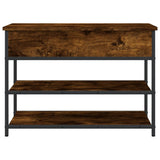 Shoe Bench Smoked Oak 70x42.5x50 cm Engineered Wood 839030