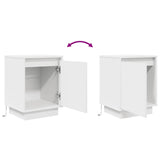 ZNTS Bedside Cabinet with LED Lights White 38x34x50 cm 861265